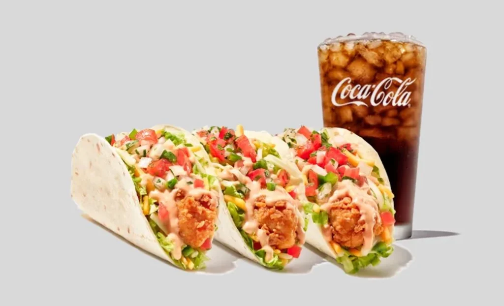 Zaxby's 3 chicken finger tacos with drink