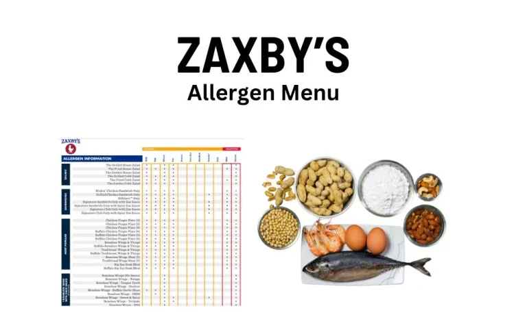 Zaxbys allergen menu