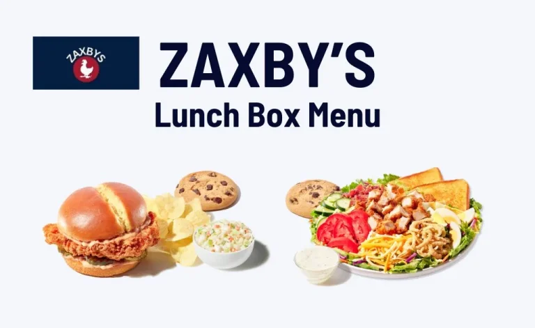 Zaxby's lunch box menu