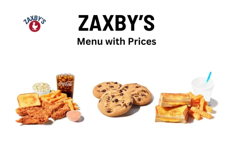 Zaxby's menu with prices