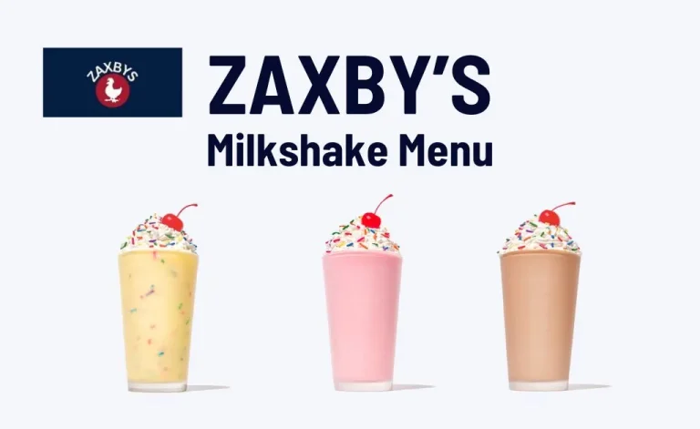 Zaxby's milkshake menu